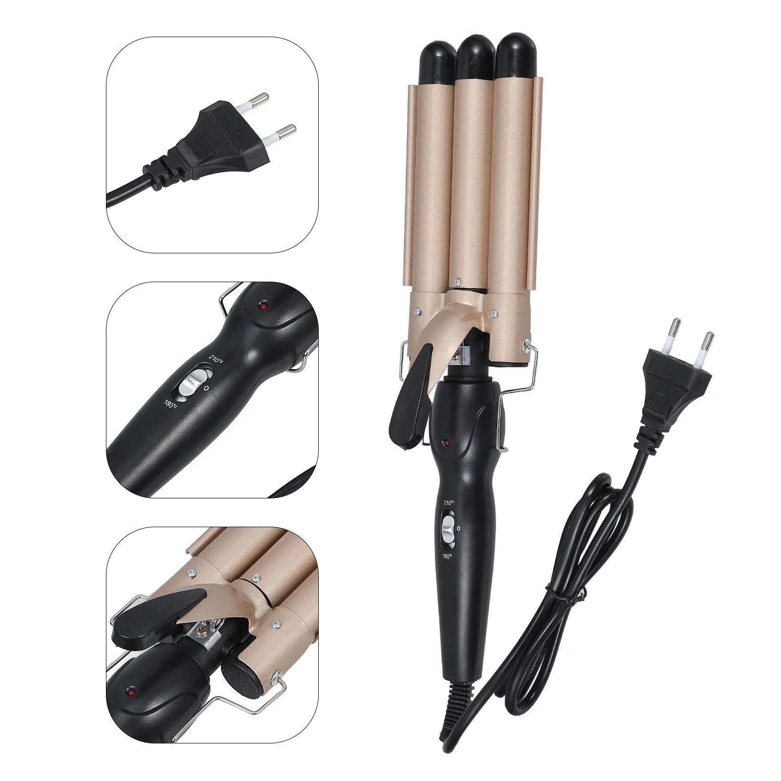 

Electric Hair Curler 3 Barrels White Dual Use Hair Straightener Curling Iron Rapid Heating Hairdressing Tool Salon Home Use