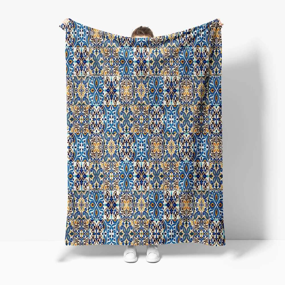 

Одеяло с цветочным принтом плитки пейсли, диван-кровать, декоративное одеяло, покрывало для домашнего декора