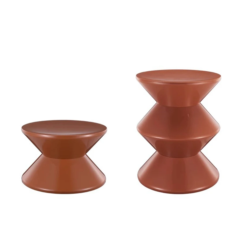 Plastic Hourglass Stools Round Stool Stackable Easy To Store Low Stool  - Perfect for Shoe Changing, Living Room & Office Use