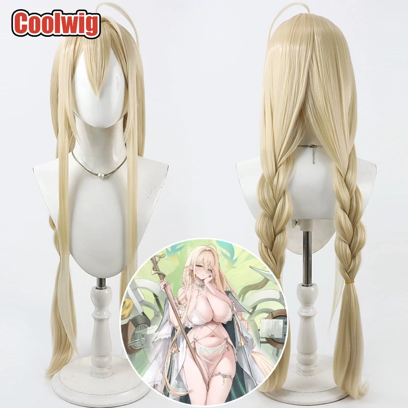 Coolwig Synthetic Hair Gouden Leeuw Cosplay Wigs Azur Lane Gouden Leeuw 90cm Long Straight Blonde Braided Wig Heat Resistant