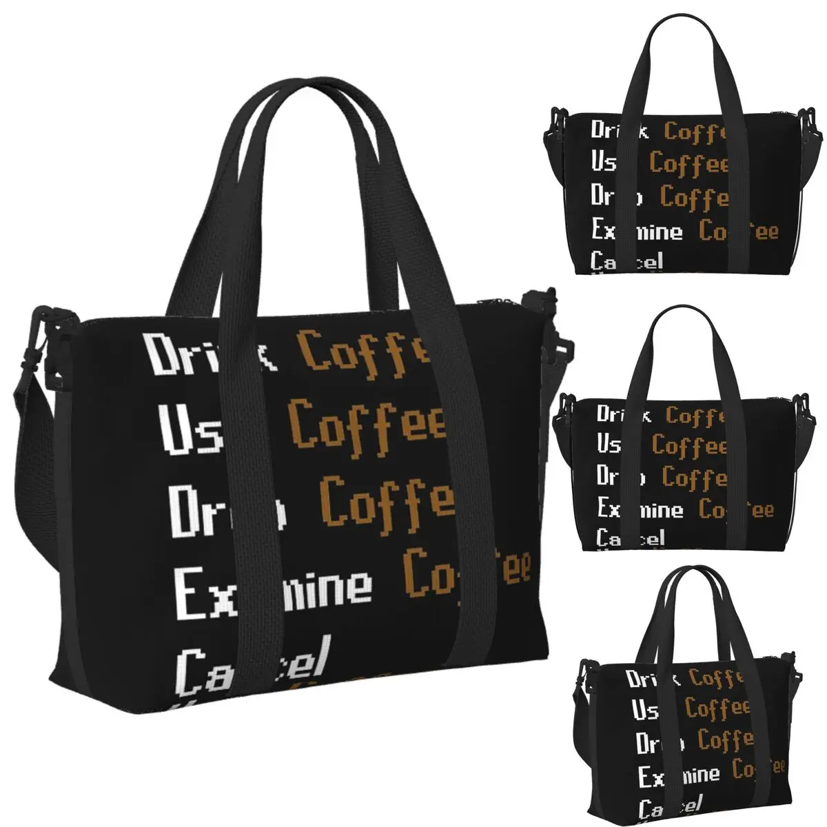 

Custom Runescape Mug Beach Travel Bag Large Capacity Tote Bags for Gym Sport Women Shopping Duffle Shoulder Bag