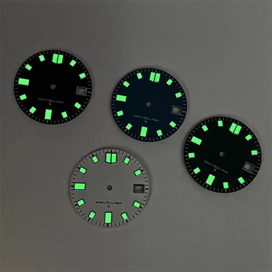 Movimento Assista Acessórios, Novo, Mostrador Luminoso, Verde, Branco, Azul, Preto, Verde, NH35, NH36, 28,5mm