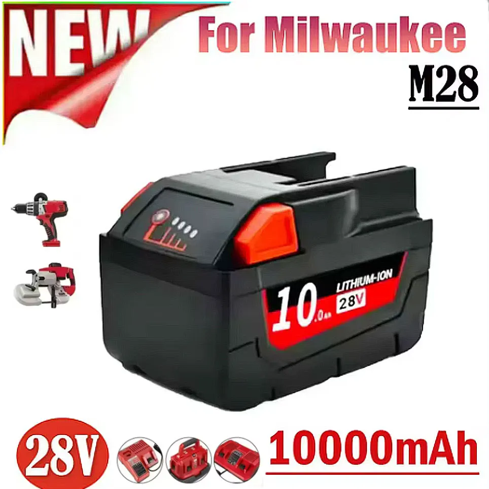 

28V 6Ah Li-Ion Battery For MILWAUKEE M28 V28 M28BX M28B 48-59-2819 0730-20 Power Tool 48-11-2830 W/ LED Gauge