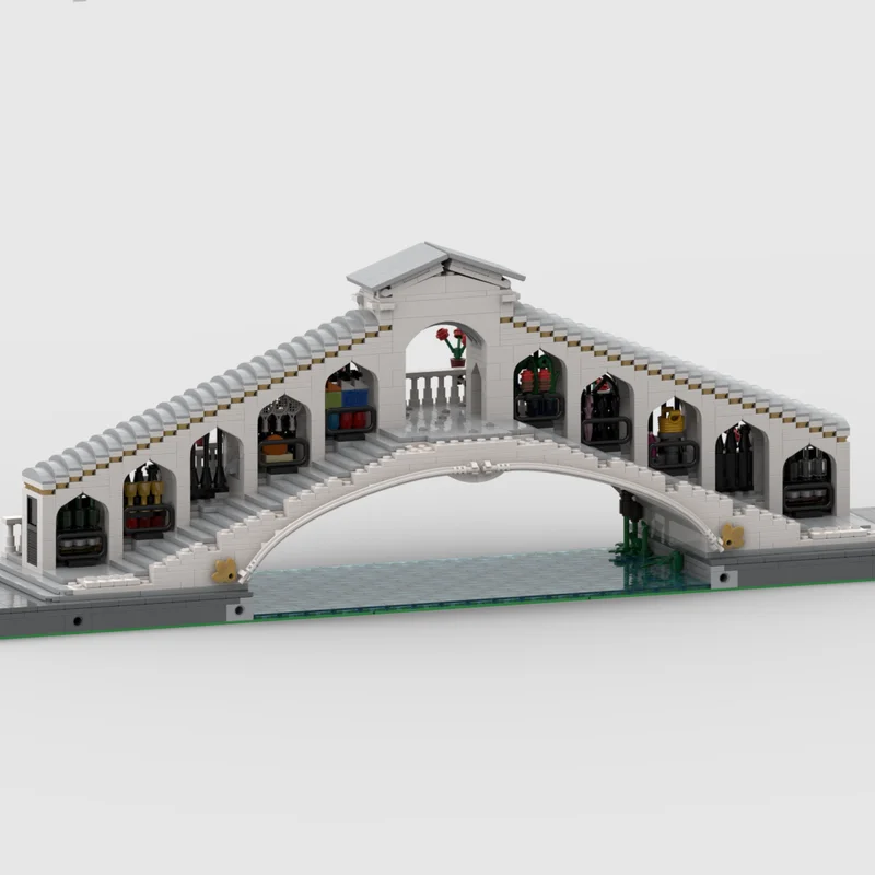 2840 Stück MOC Rialto Bridge Venedig DIY Modellbausteine Geburtstagsspielzeug Geschenk für Reiseerinnerungen