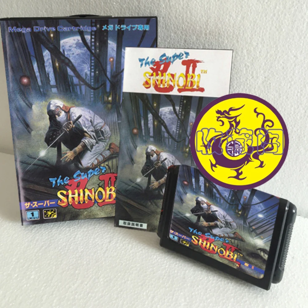 The Super Shinobi II  with Box and Manual Cartridge for 16 Bit Sega MD Game Card MegaDrive Genesis System