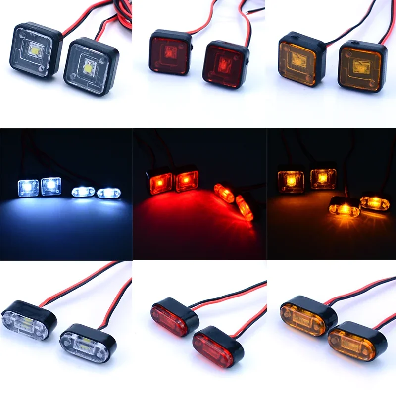 LED Position Warning Light Lamp Side Light for Traxxas Trx4 FMS Scx10 CROSSRC MJX ARRMA Tamiya RC Truck SCANIA 770S VOLVO Car