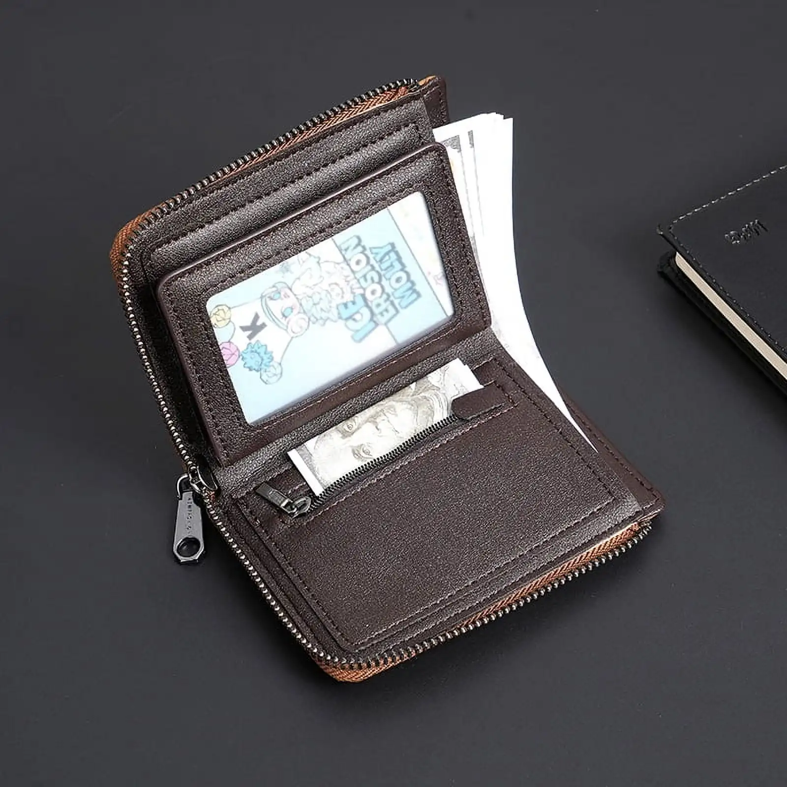 محفظة Qianglong 1PC RFID للرجال، حامل بطاقات عتيق لبطاقات الائتمان والنقود #4