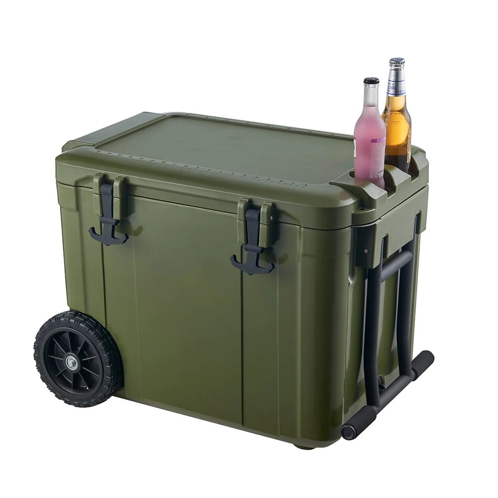 45L Dual Zone 12v 24v DC Compressor Refrigeration Wheeled Suitcase Type Camping Refrigerator