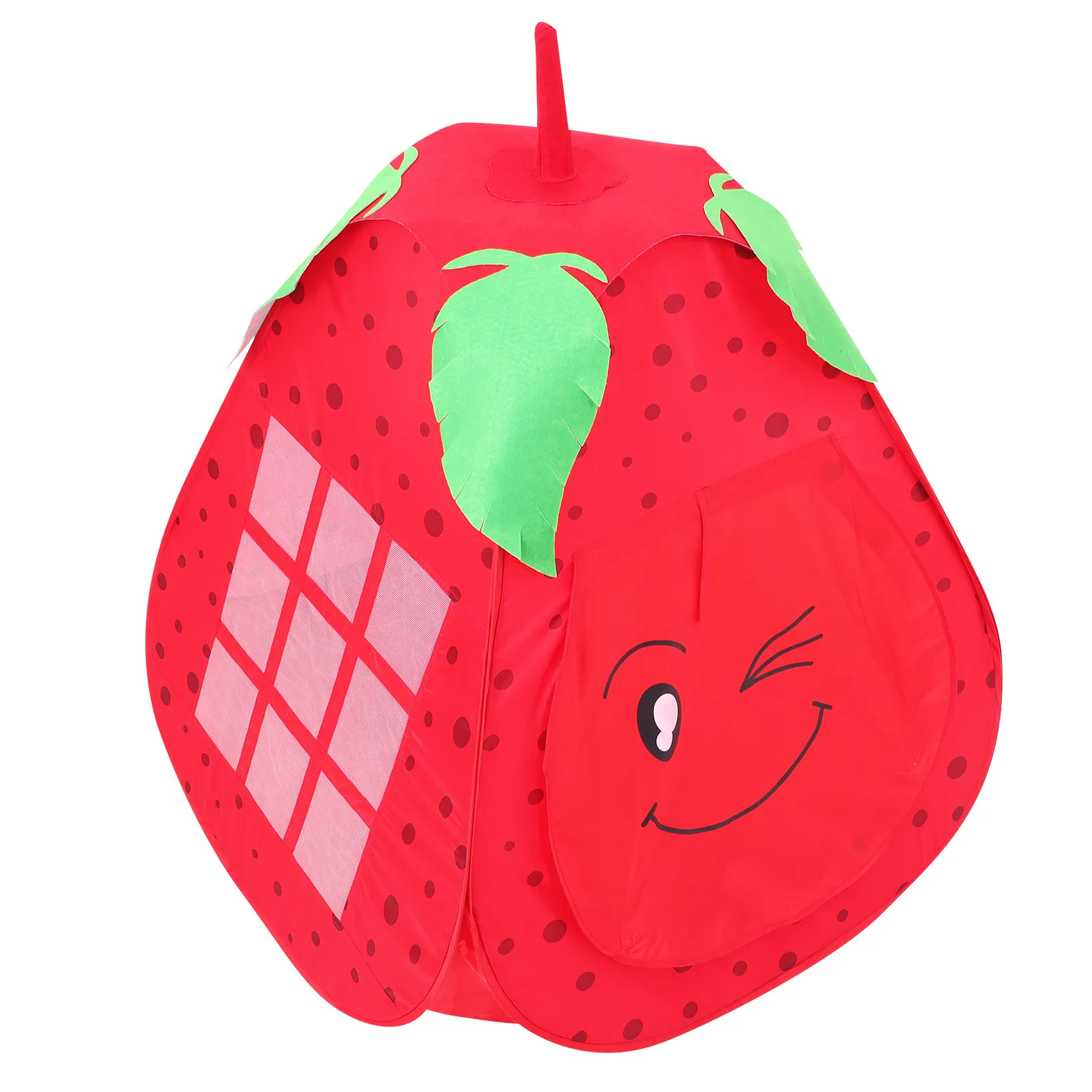 Strawberry Design Kids Play Tent Foldable Lightweight Easy Assembly Safe Smooth Surface for Ages 4-6 Indoor Outdoor Creative