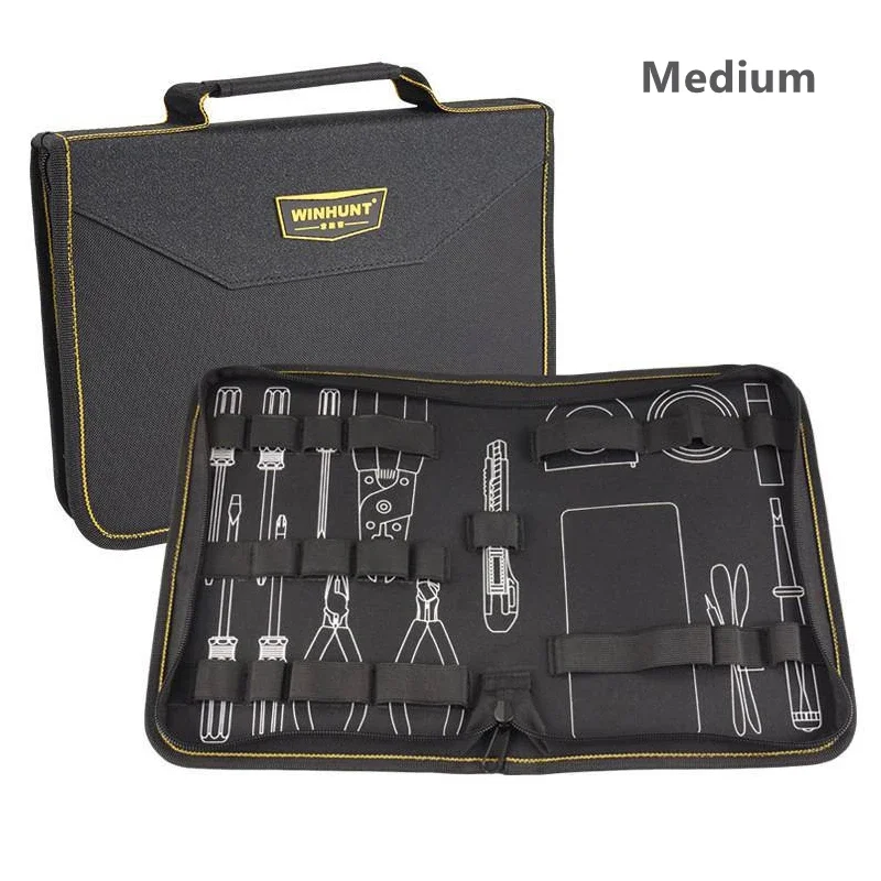 Electrician Tool Bag Waterproof Durable Multitool Organizer with Pliers Wrench Multimeter Pocket for Electricians Mechanics