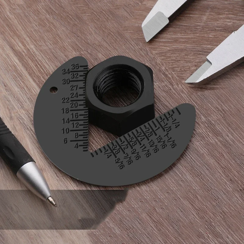 

Gauge Hexagonal Screws and Nuts Metric and Imperial All-in-One Sample 60 Degree Radius Gauge Pitch Ruler Gauge Measurement