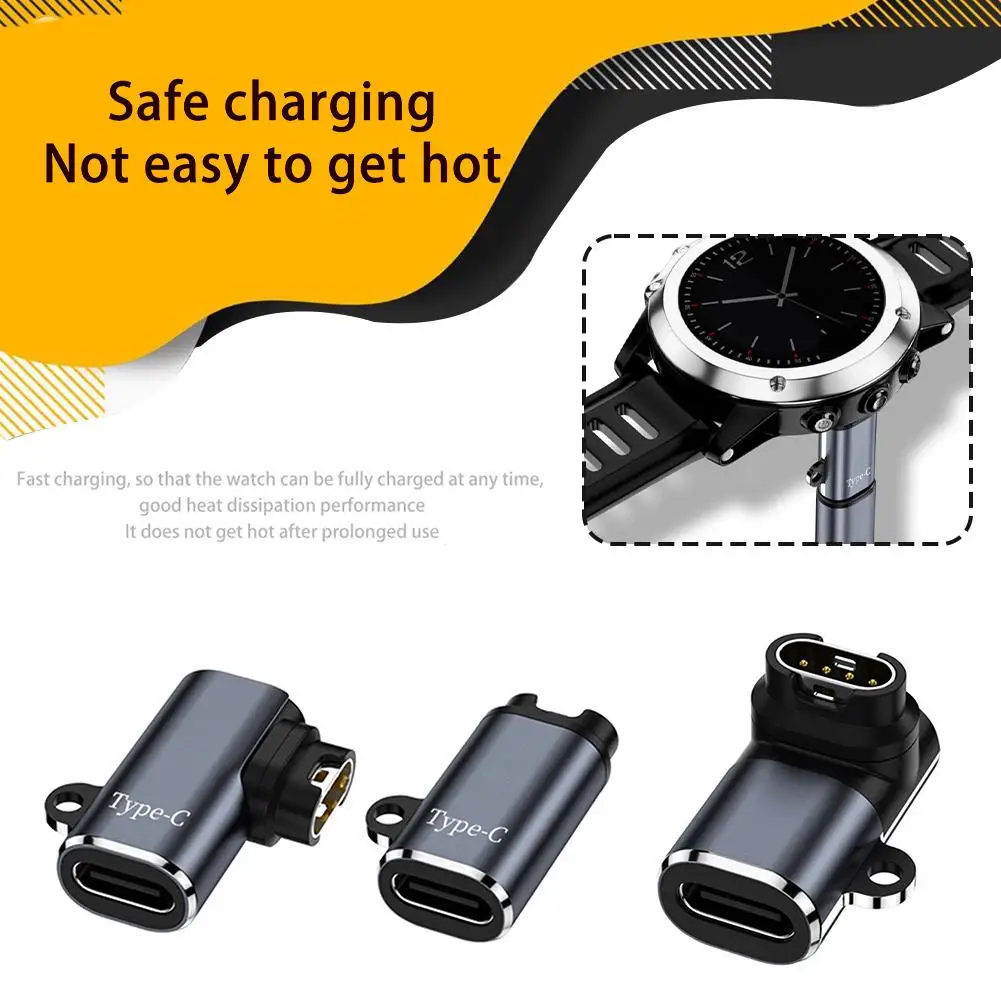 Type C Watch Charging Adapter Converter For Garmin Fenix 7 7X 5S 6X 6S Pro Heat Dissipation Effect Fast Watch Charging Converter