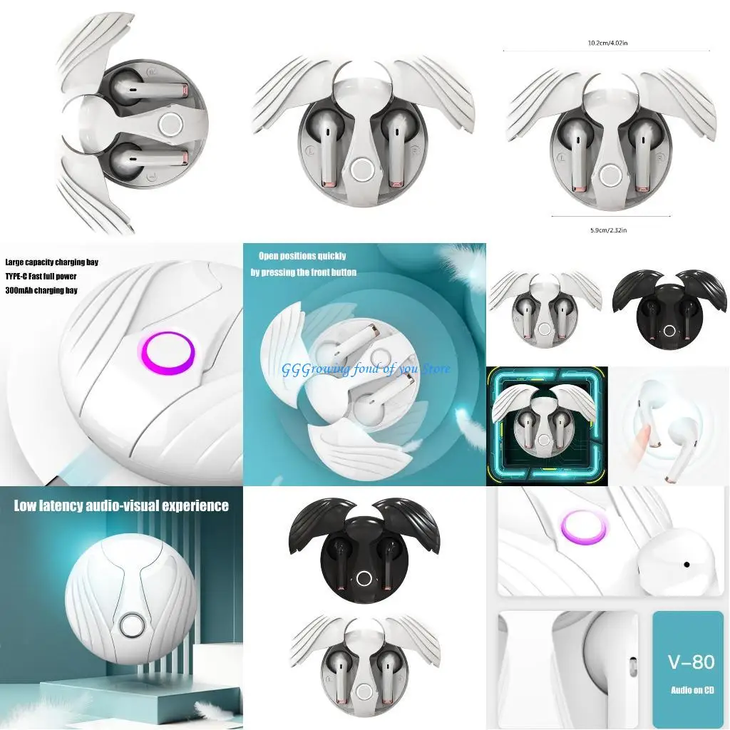 H9EB Bluetooth-compatible Earphones in-Ear, Wireless Earbuds Headsets with Mic