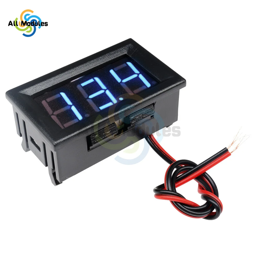 Mini LED Voltage Meter 0.56 Inches Panel Voltmeter Red/Blue/Green 3 Bit Tube LED Digital Voltmeter Voltage Tester DC 4.5 -30V