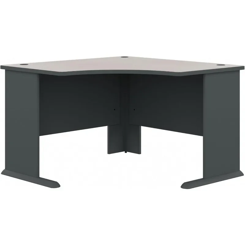 A 48W Corner Desk in White Spectrum and Slate, Small Computer Table for Home or Professional Office