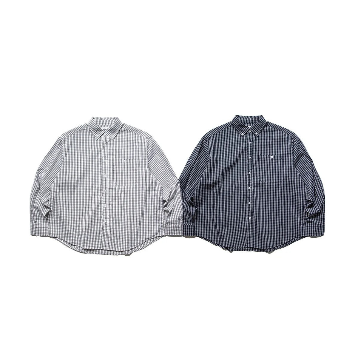 

y Loose Fit Long Sve irt Men's Casual Coat Spring Autumn Plaid Trendy Collar Arc Design Cotton 00% Retro Japanese...