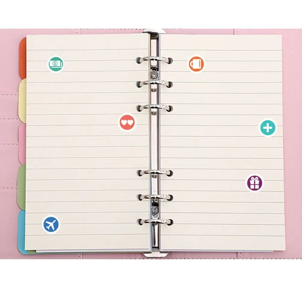 A6 Binder Ledger PU Leather Macaron Colorful Budget Binder Notebook Stickers Expense Budget Sheets Budget Planner