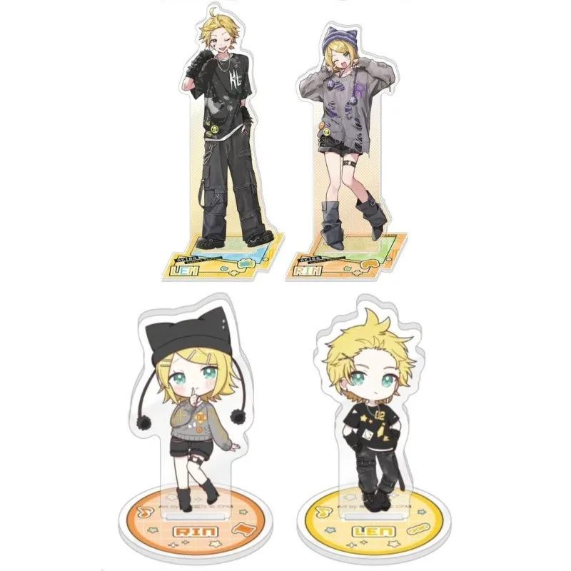Nuevo Kagamine Rin/Len figura acrílica con soporte Hatsune Miku Project DIVA periférico de animé atractivo adorno de escritorio recoger