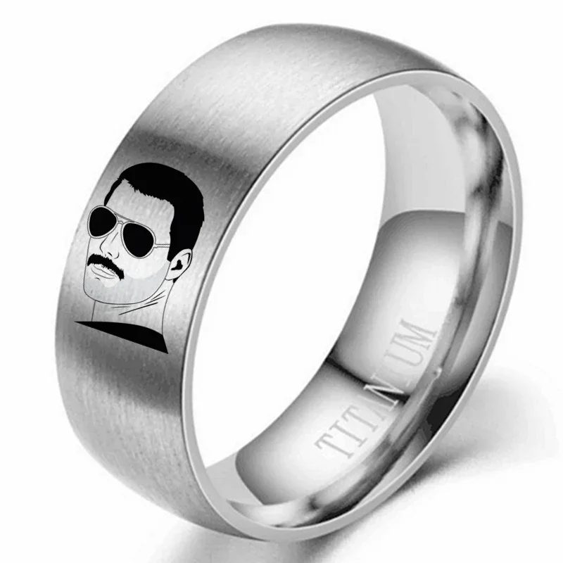 D Stainless Steel Ring Queen Freddie Mercury Souvenirs for Men and Women