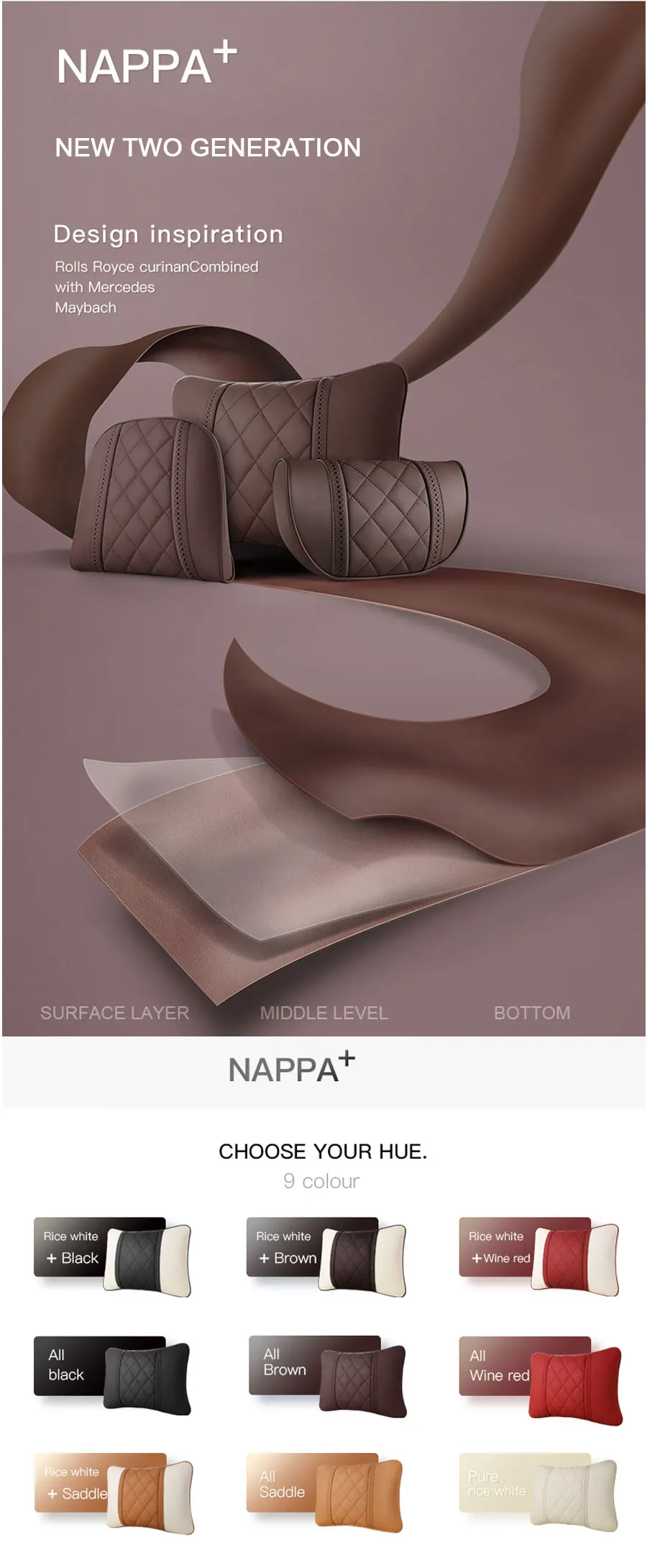 Coussin d'intérieur de voiture pour mercedes-benz Maybach, appui-tête Coussin d'intérieur de voiture pour mercedes-benz Maybach, appui-tête