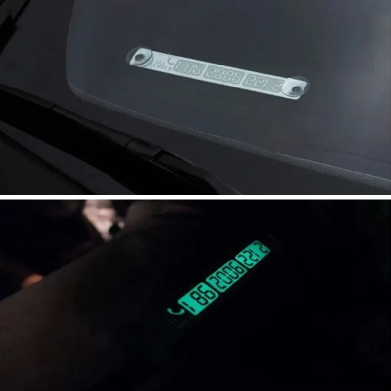 Glow in Dark SUV Temporary Parking Card Hidden Phone Number License Plate Car Accessories Decorative Dashboard Auto Accessories