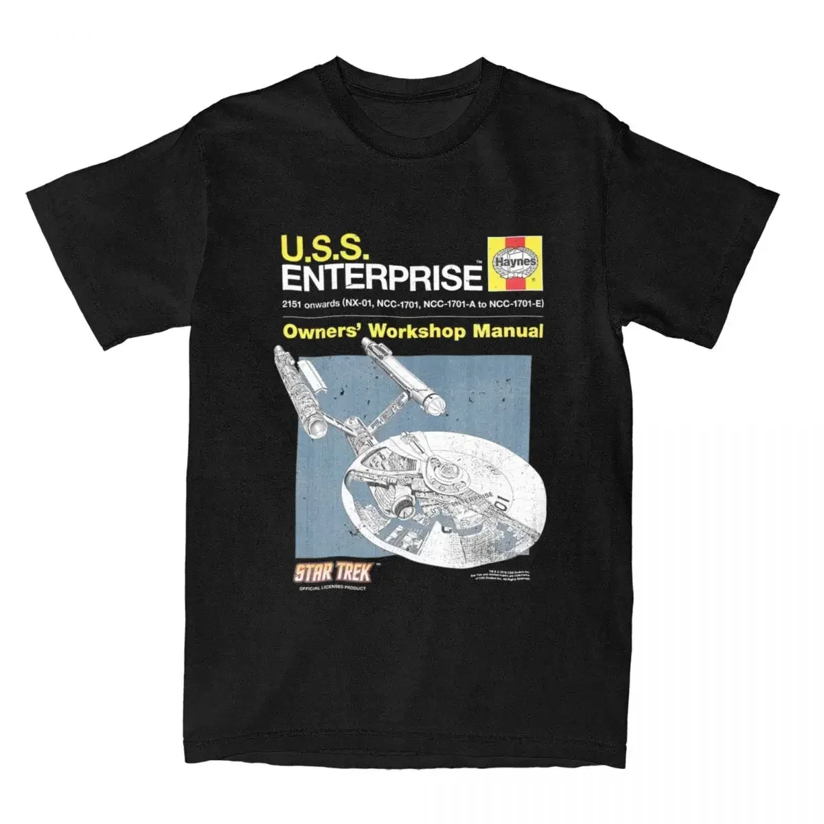 Tops manga Star Treks Vintage U.S.S Enterprise Manual T-Shirt for Men Casual 100% Cotton Tee Shirt Crew Neck T Shirt New Arrival