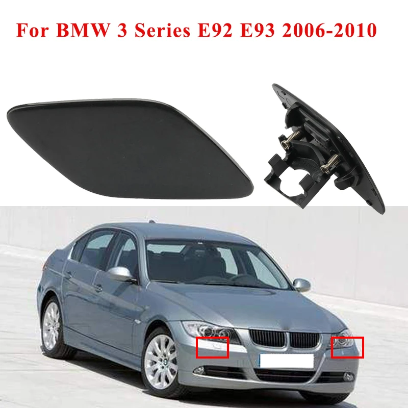 Auto Front Bumper Headlight Washer Nozzle Spray Jet Cover Cap Fit For BMW 3 Series E92 E93 2006-2010 61677171659 61677171660