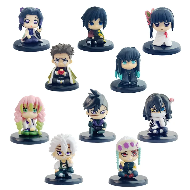 4cm Figuren Demon Slayer Obanai Miritsu Genya Tengen Tomioka Giyuu Shinobu Kanawo Gyoumei Muichirou Ornamente Mini-Modell Spielzeug-Set – Detail 3