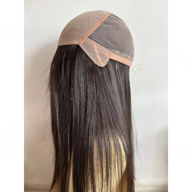 Front top simulated scalp women's wig cover full hand knitted real hair silk delivery needle top women's wig cover braided hair