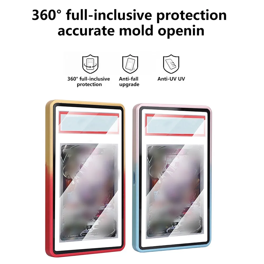 Gradient Color Aluminum Alloy Graded Cards Protector Case For BGS 35PT,UV & Scratch Resistant Trading Card Bumper Display Holder