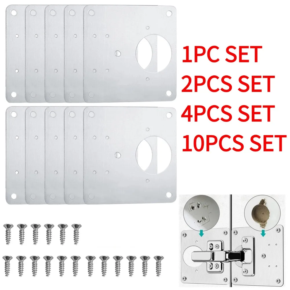 1/2/4/10Pcs New Hinge Repair Plate Cabinet Tool 90*90mm/3.5*3.5in Drawer Firm For Door for Kitchen Cupboard Door Drawer