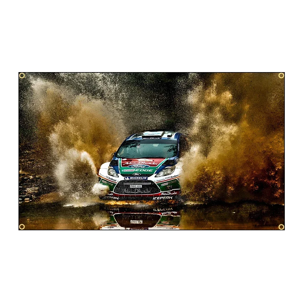 World Rally Championship WRC Flag Polyester Digital Printing Banner for Garage Wall Art Out Door Decoration