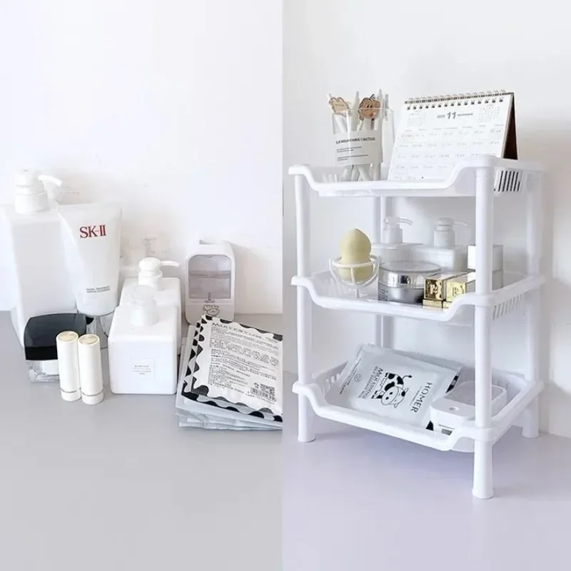 Thickened kitchen storage shelf Bathroom floor storage shelf Multi-layer bathroom organizer Desktop cosmetics storage shelf