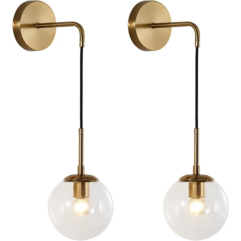 

Nordic Modern Glass Ball Wall Lamps Retro Simple Bedside Living Room Decoration Lights Corridor Staircase LED Lighting Fixtures