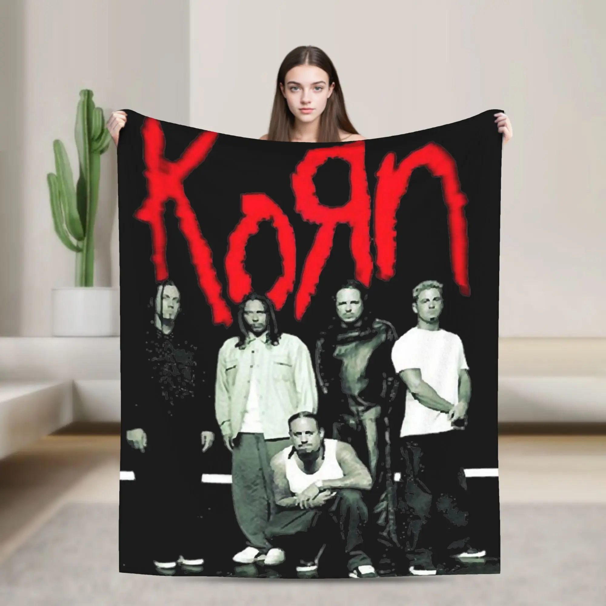 Heavy Metal Korns Blanket  Fuzzy Throw Blankets Bedding Couch Printed Ultra-Soft Warm Bedspreads