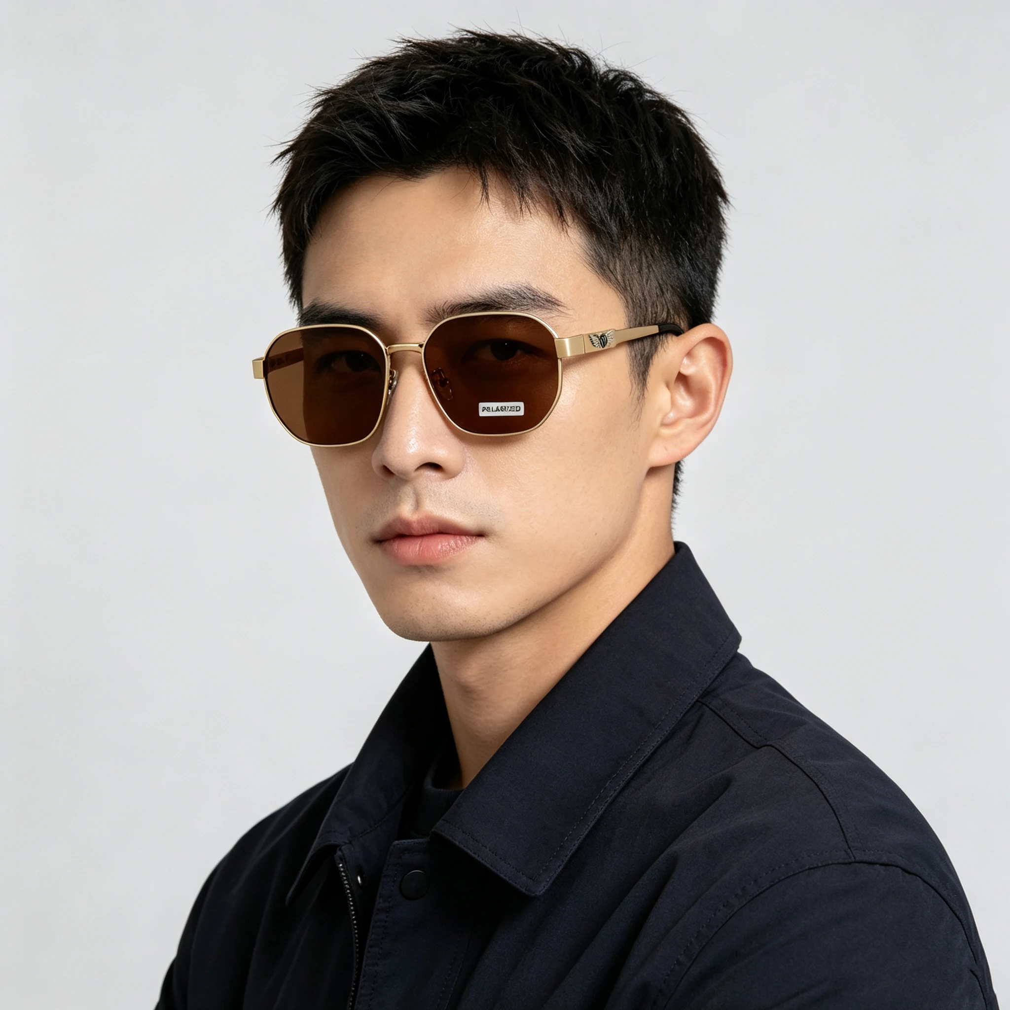 Polygonal Octagon Square Polarized Sunglasses for Men Women Vintage Fashion Stainless Steel Driving Fishing Sun Shades Eyewear