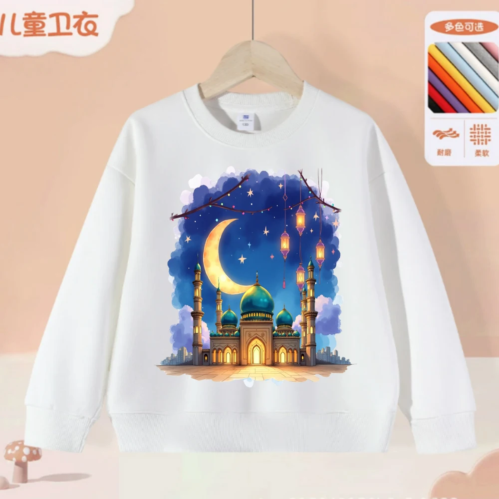 

Festival Costume Star Moon Print Crewneck Sweatshirt For Women