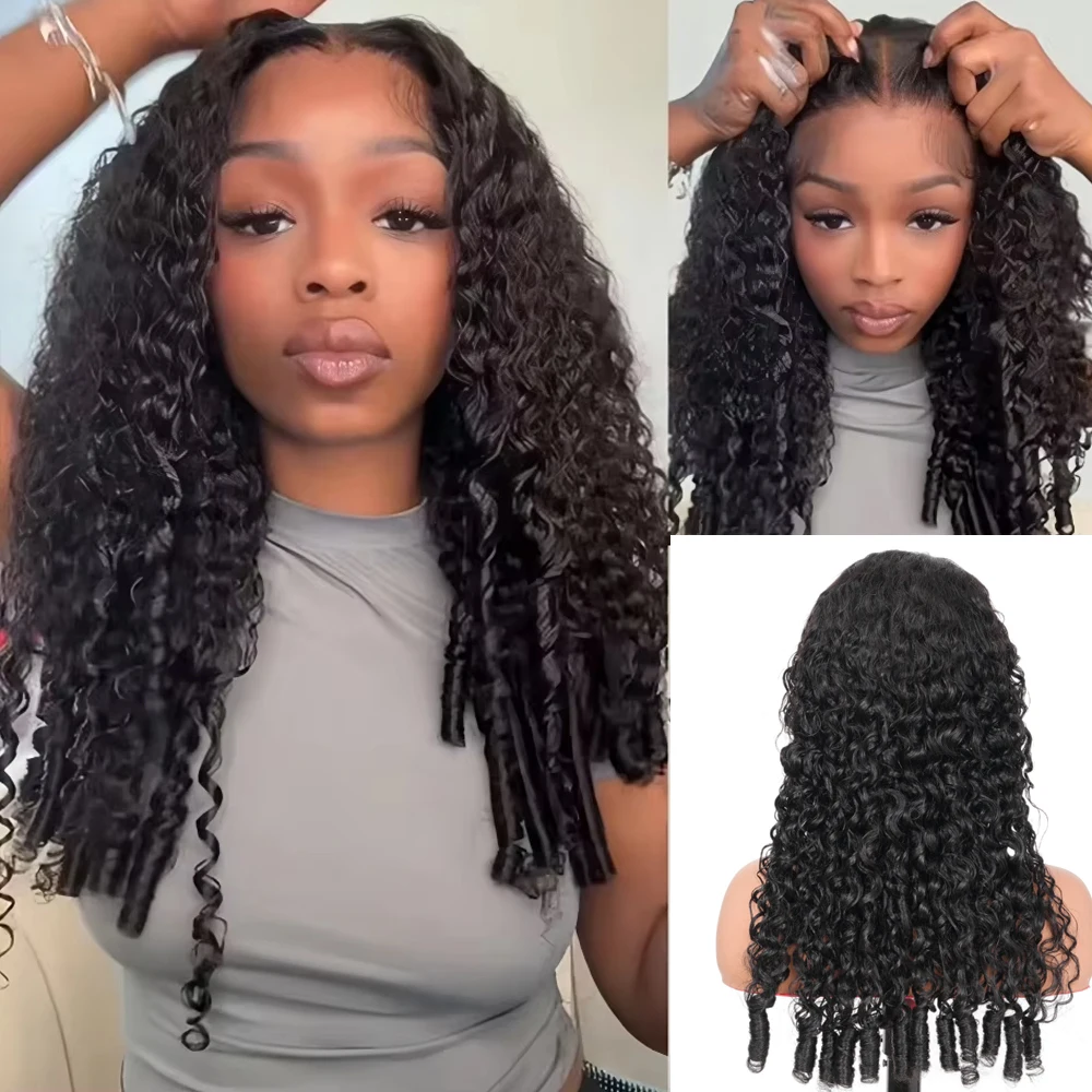 Burmese Curly Hair Wigs 36 38 Inch 13x4 HD Lace Front Human Hair Wigs Pre Plucked Deep Wave Brazilian Glueless Lace Frontal Wigs