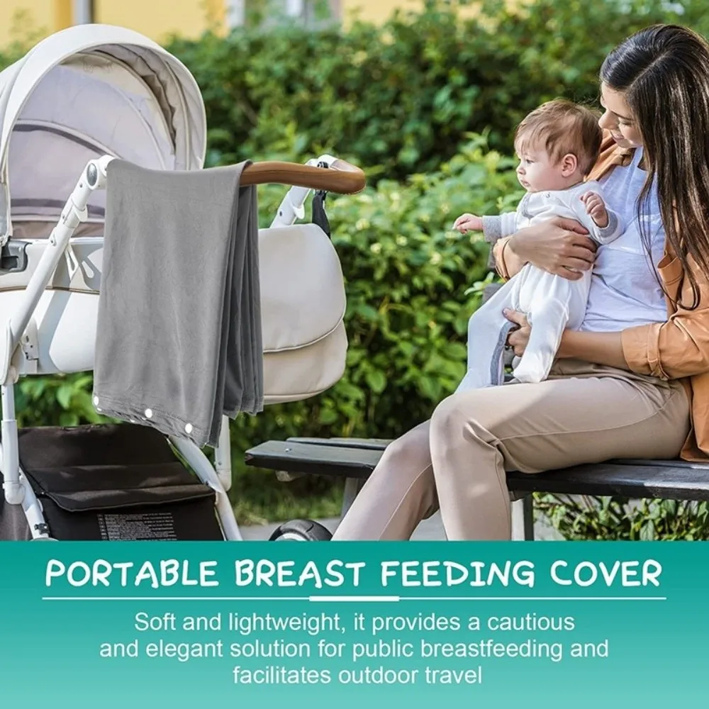 Comfortable Maternal Nursing Covers Soft Anti-Exposure Nursing Scarf Stroller Blanket Button Breastfeeding Blanket