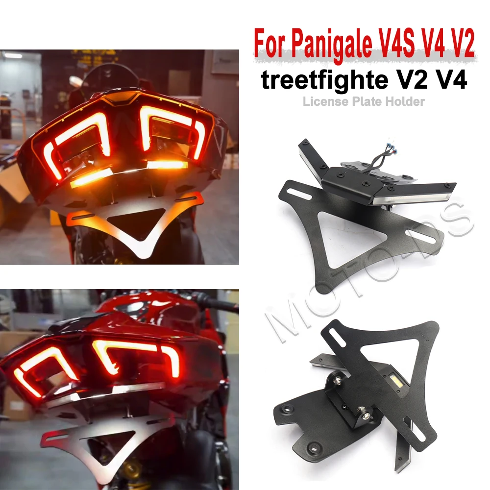 

Motorcycle Rear Short Tail Stock For Ducati PANIGALE Streetfighte V2 V4 S 2025 License Plate Holder Tailstock Frame Bracket Kit