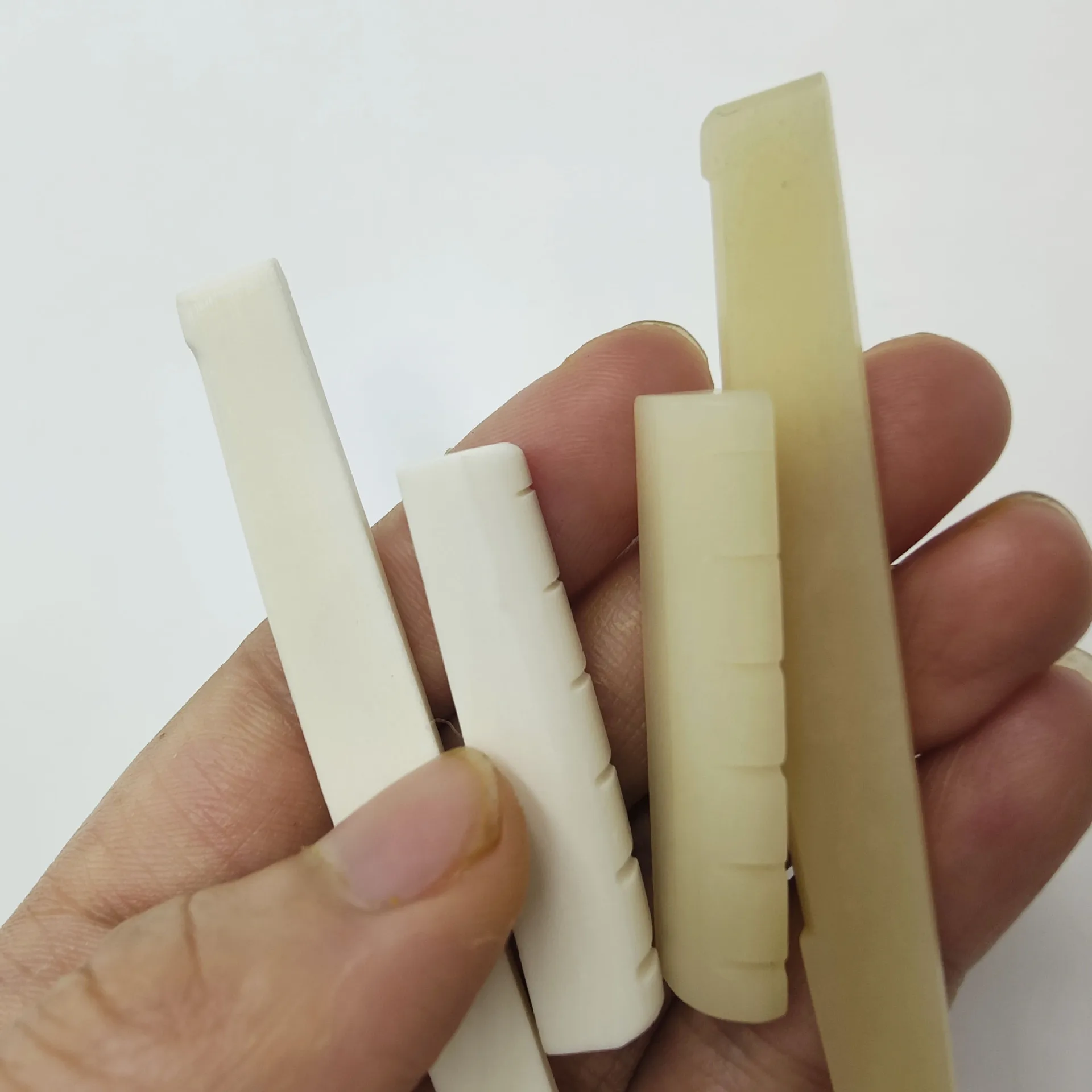 Real Bone Acoustic Guitar Nut & Saddle Kit Complete Upper Nut and Compensated Saddle Set for Folk Guitar Left/Right Available