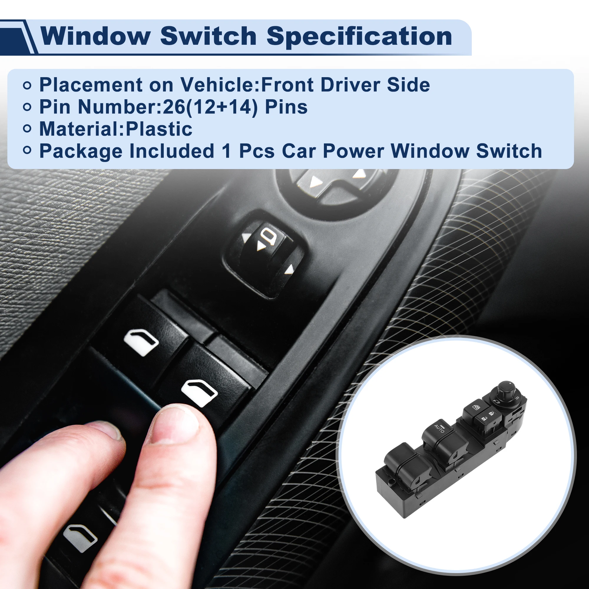 

Переключатель стеклоподъемника UXCELL для Mazda CX3 2017-2021, арт. DG4S66350, черный