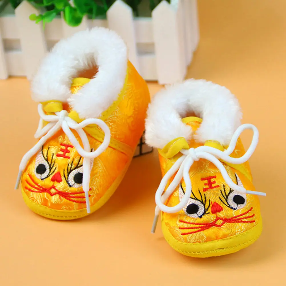 

1Pair Tiger Shoes Baby Warm Shoes Embroidered Casual Children Winter Footwear Anti-Skid Sole Breathable Comfort Kids Short