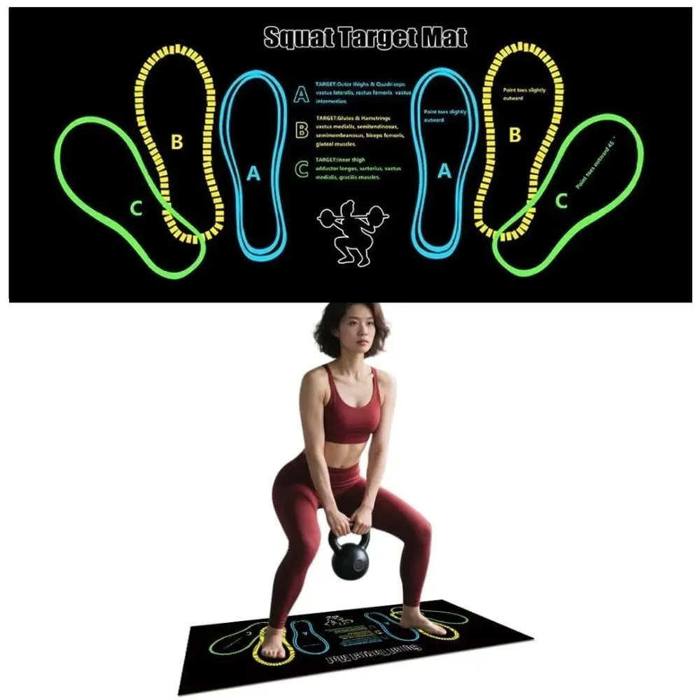 New Non-Slip Glute Training Mat 80*35cm Durable Exercise Mat Lightweight Foot Positioning Mat Leg Workouts