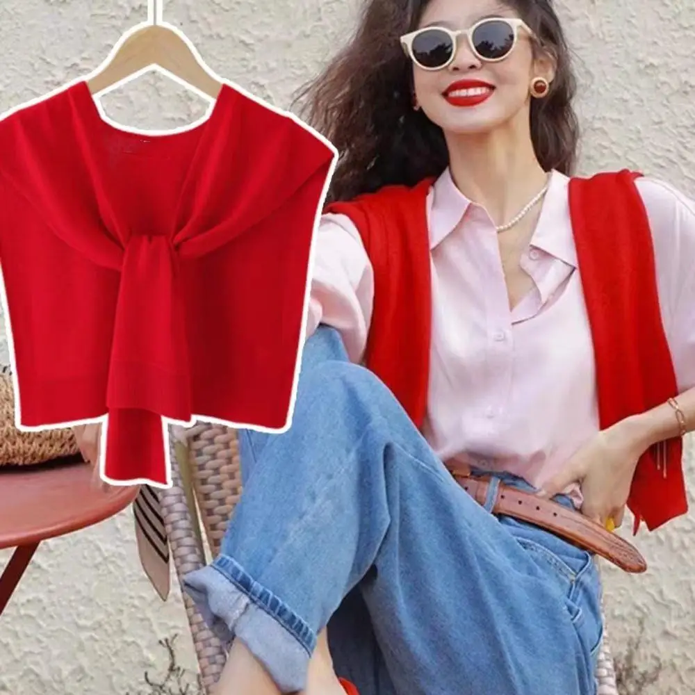 

Осень-зима женская шаль мягкий вязаный шарф для женщин шаль с ремешками через плечо модный однотонный шарф одежда украшения шарфы