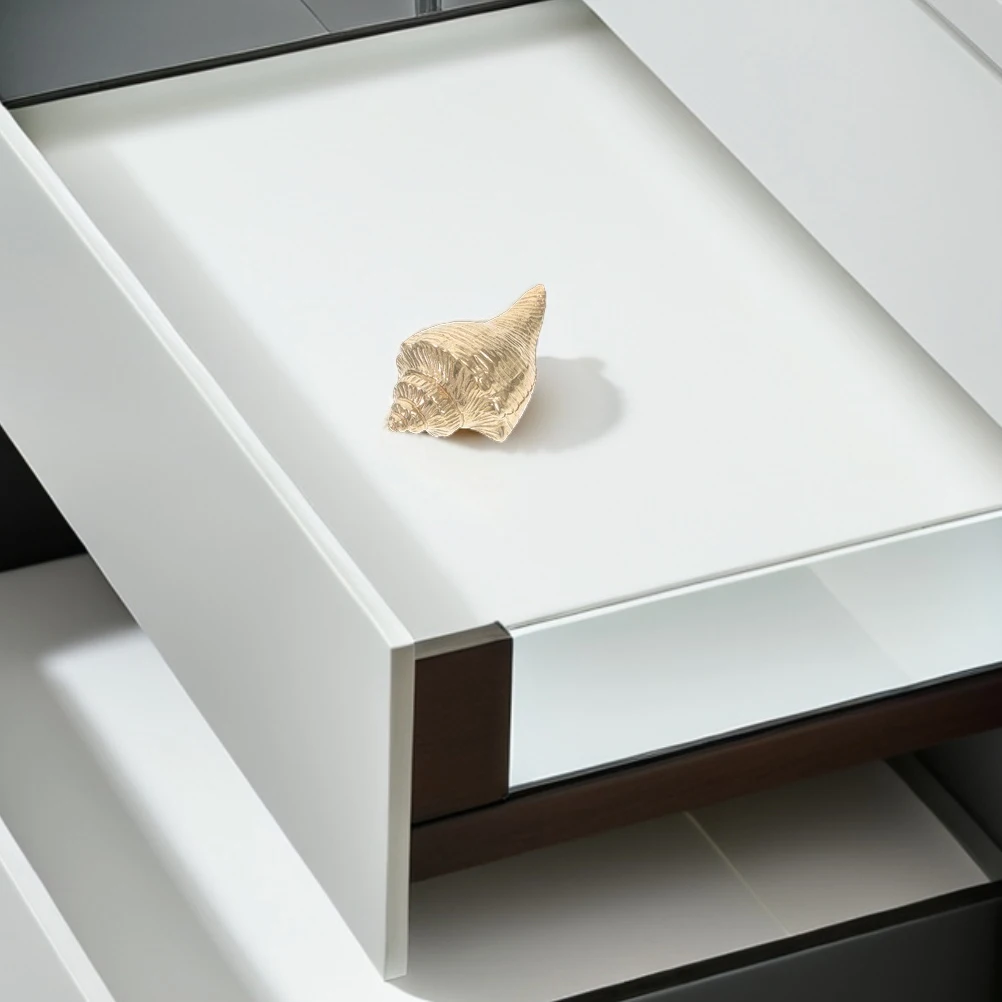 

Brass Conch Door Handle Nautical Cabinet Knobs Unique Oceaninspired Design Durable Brass Material Exquisite Craftsmanship