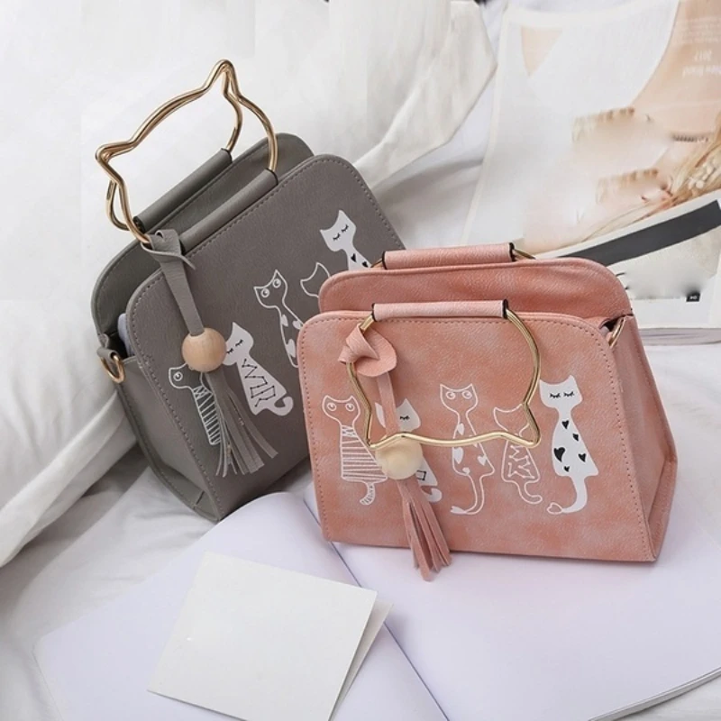 Animal Messenger Bag Shoulder Bags for Women Handbags Cat Rabbit Pattern Shoulder Crossbody Bag Small Shoulder Bags for Women