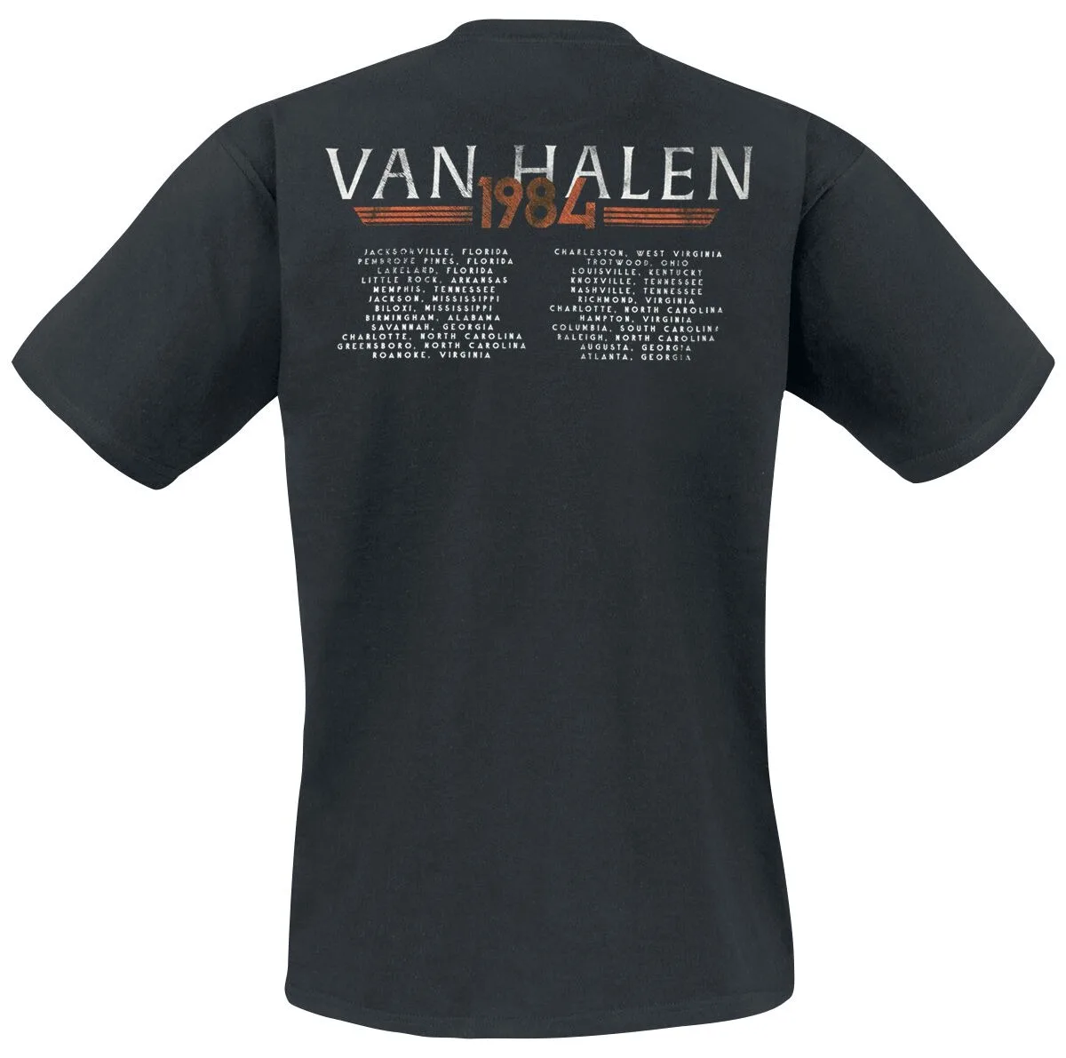 Van Halen 1984 Tour Rose Tee, Hard Rock T-Shirt with VH Logo & Barbed Wire Print, Van Halen Fan Merch