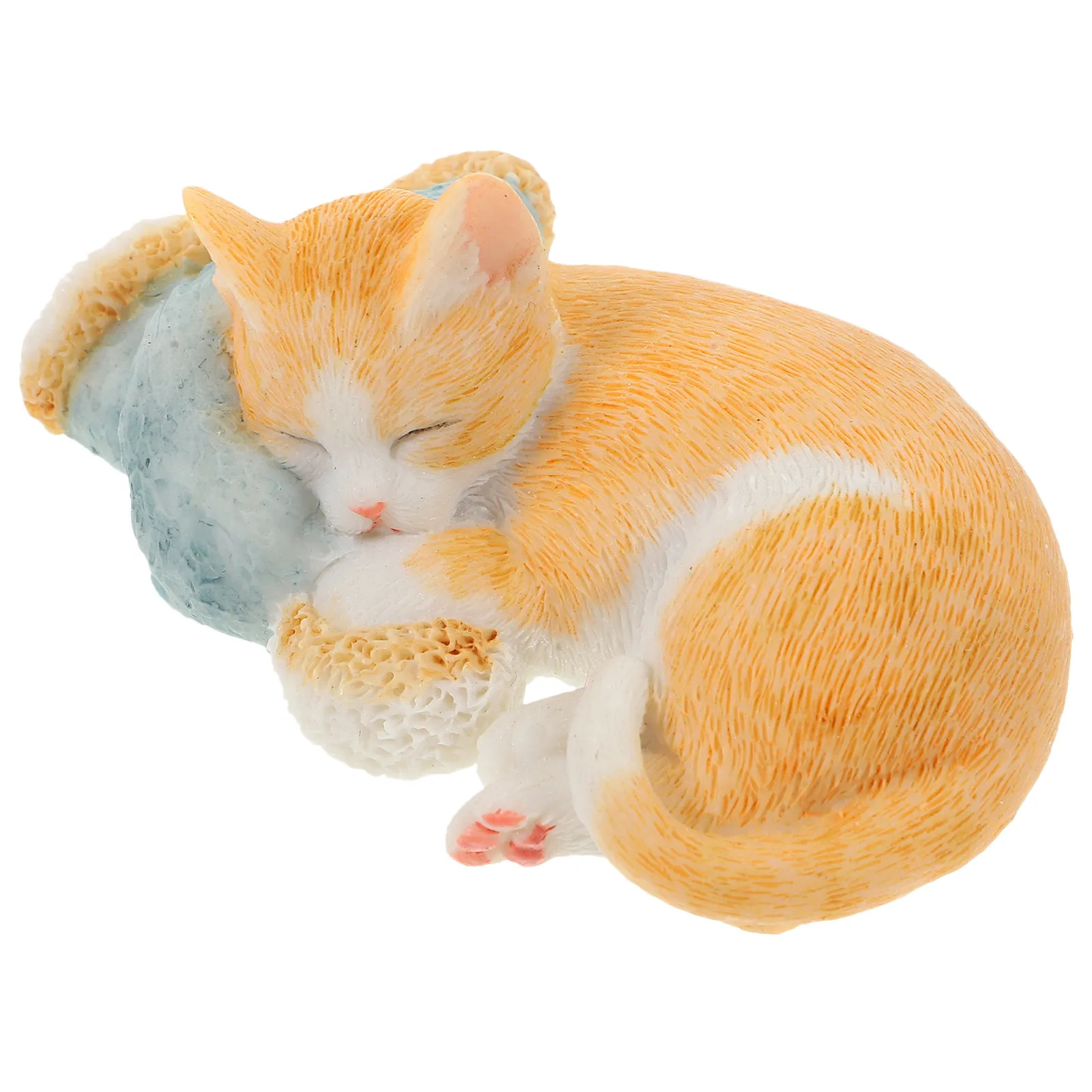 

Resin Cat Statue Garden Sleeping Cat Decor Multi-Functional Miniature Landscape Ornament for Indoor Outdoor Home Desktop Flower
