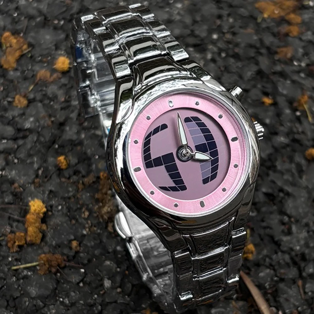 

Циферблат с цифровым дисплеем Y2K, уникальные креативные разные мужские часы, цифровой цветной циферблат, кварцевые часы, мужские светящиеся стальные часы